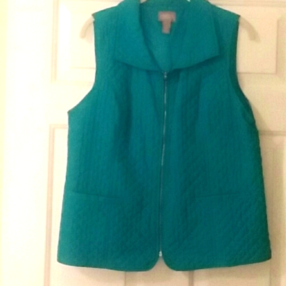 Chico's quilted turquoise vest